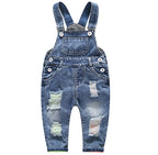 Boys' Fashion Simple Denim Suspender Pants - Kidnor