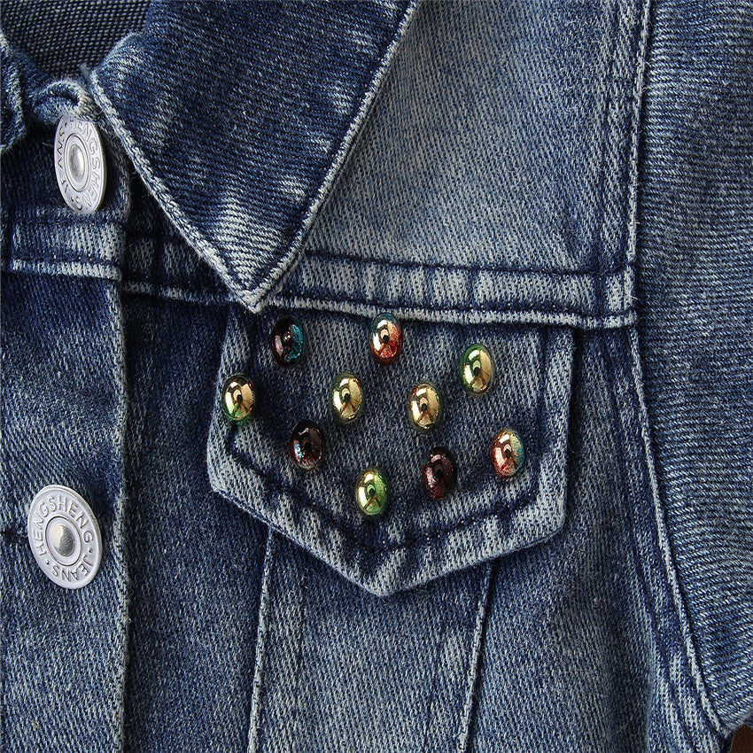 Girls' Denim Jacket Children's Western Style All Match