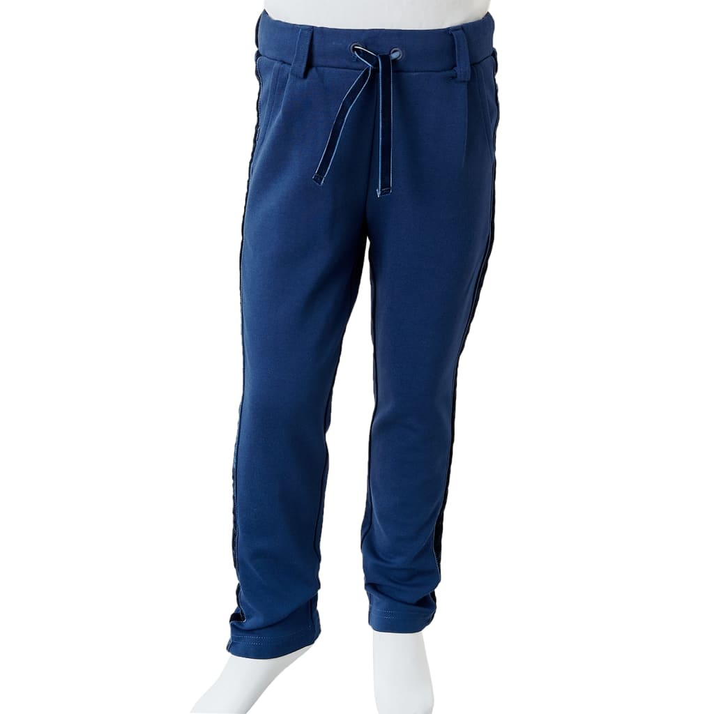 Children's trousers with black trim, navy blue, size 116