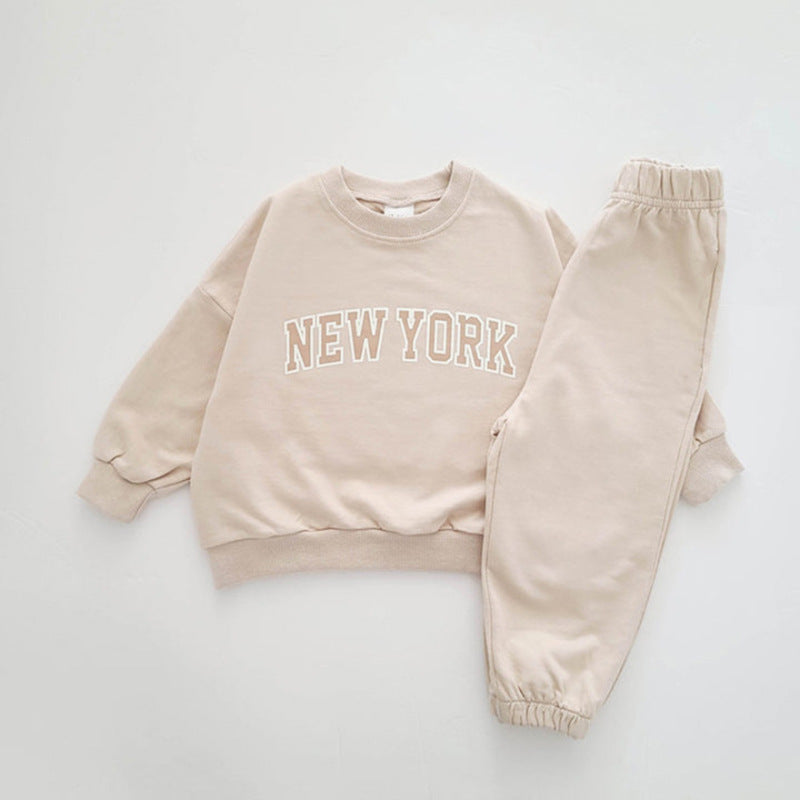 Boys  Sweatshirt Set Trendy Letter Print - Kidnor