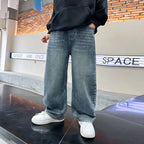 Trendy Men's Straight Loose Jeans Solid Color