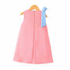 Bow Flower Applique Vest Dress Princess Style