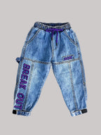 Children's Embroidered Trousers Plus Fleece Thick Pants