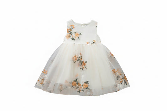 Girls' Cotton Embroidered Sling Sleeveless Dress - Kidnor