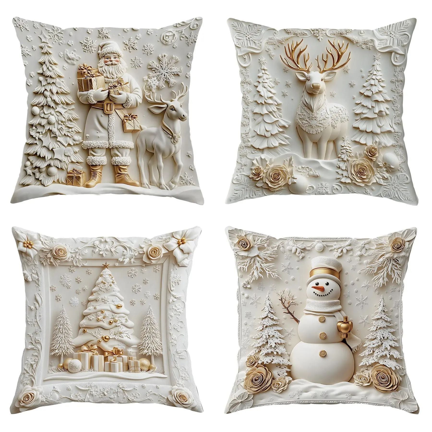 Christmas Festival Elk Rabbit Decorative Sofa Atmosphere Linen Cushion Cover