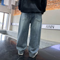 Trendy Men's Straight Loose Jeans Solid Color