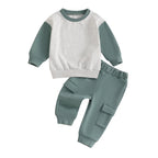 Boys Sporty Color-Block Long-Sleeve Hoodie Set