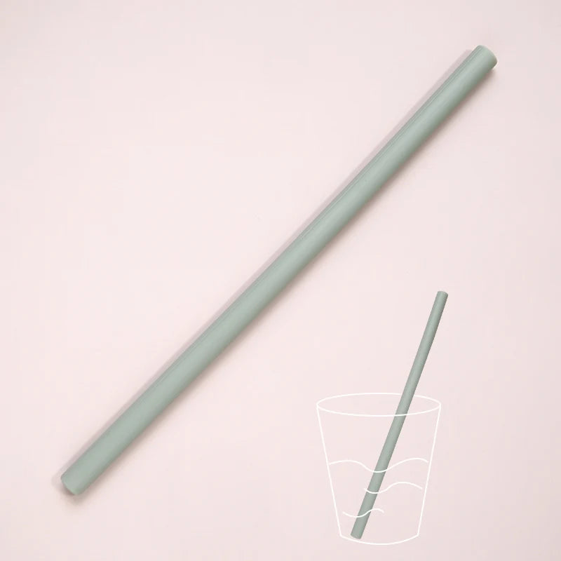 Baby Feeding Solid Color Reusable Silicone Straws Baby Food Grade Flexible Bent Straight Drinking Cup Straws Children Party Bar