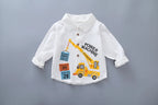 Boys' Gentleman Cotton Shirt - Formal Turn-Down Collar Tee for Kids