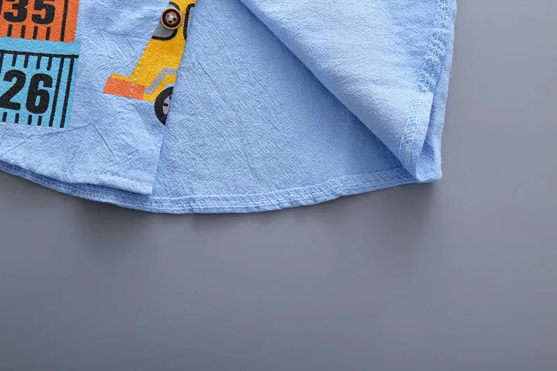 Boys' Gentleman Cotton Shirt - Formal Turn-Down Collar Tee for Kids