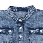 Baby Girl Denim Jumpsuit - Sleeveless Summer Romper