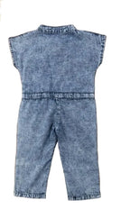 Baby Girl Denim Jumpsuit - Sleeveless Summer Romper