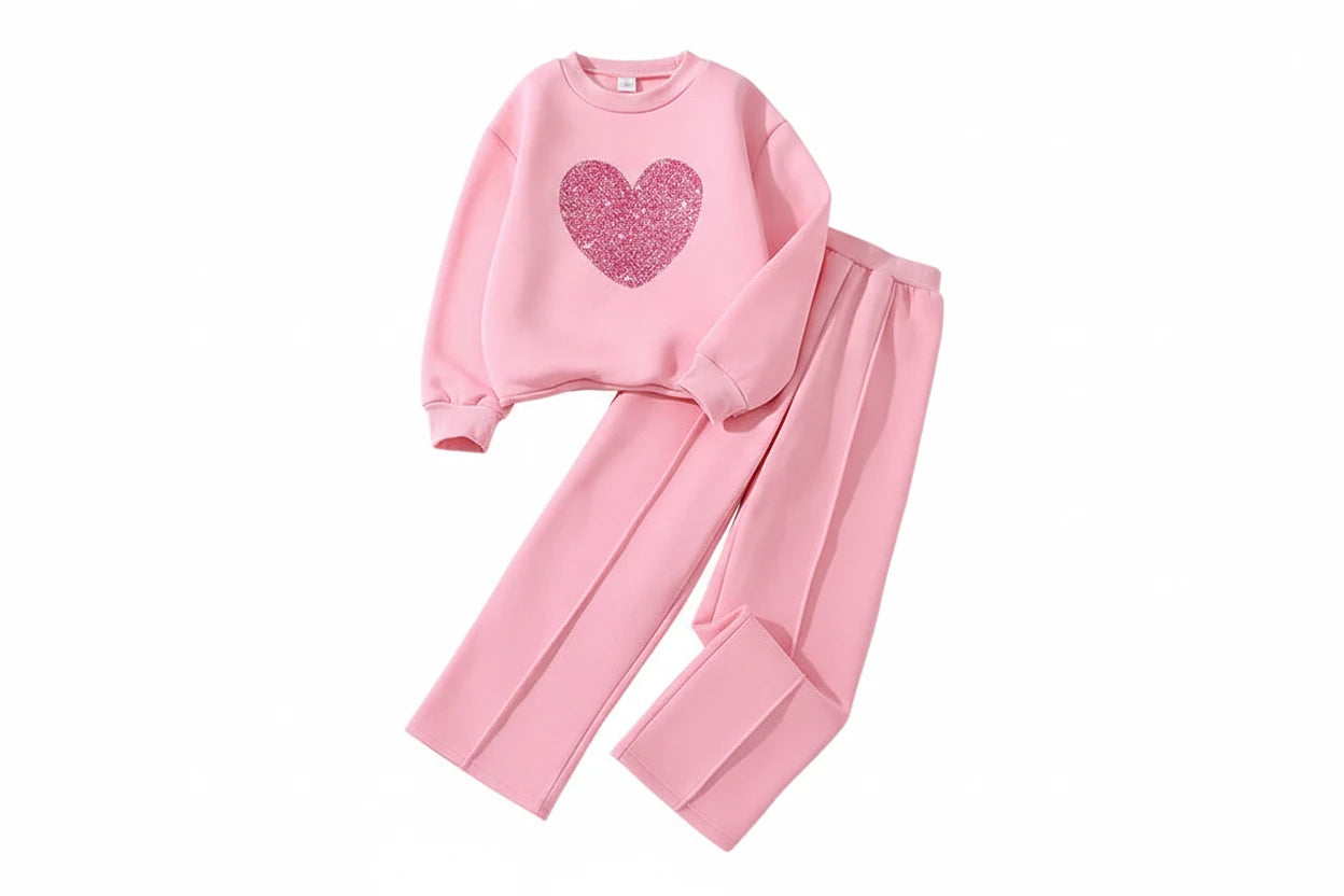 Girls Fleece Sweatshirt and Pants Set - Kidnor