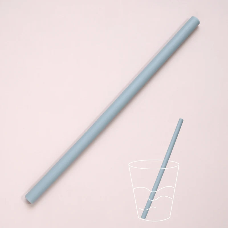 Baby Feeding Solid Color Reusable Silicone Straws Baby Food Grade Flexible Bent Straight Drinking Cup Straws Children Party Bar