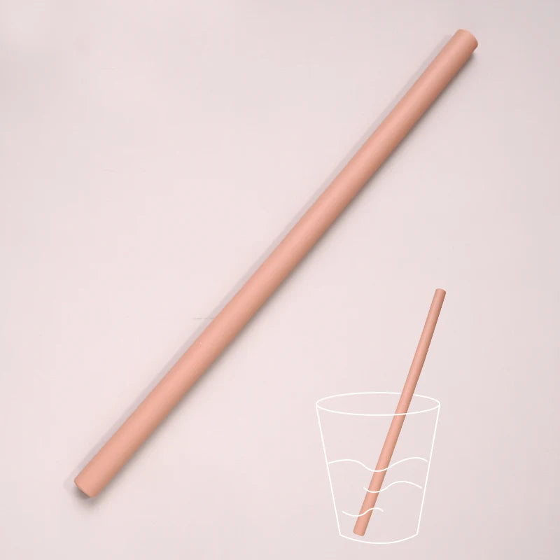 Baby Feeding Solid Color Reusable Silicone Straws Baby Food Grade Flexible Bent Straight Drinking Cup Straws Children Party Bar