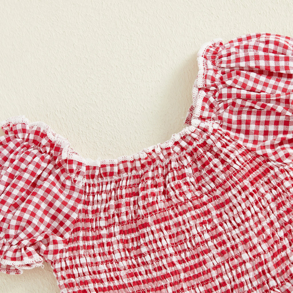Girls' Plaid Ruffled Top & Skirt Set - 2-Piece Outfit Ages 1-5