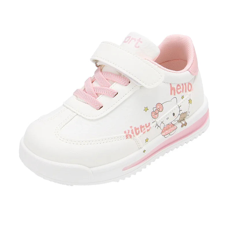 Kids Hello Kitty Sneakers - PU Leather Anti-Slip Shoes (Size 26-37)