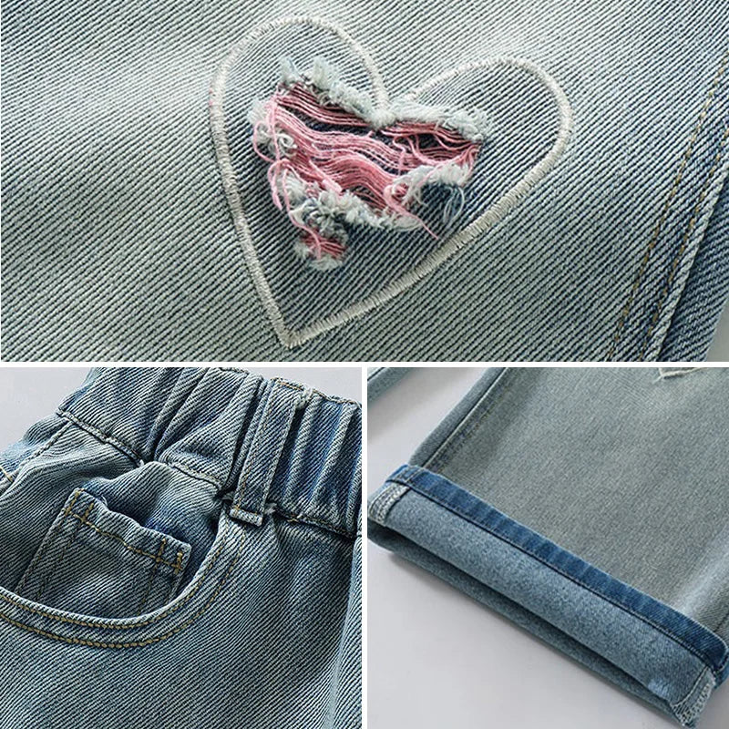 Girls Straight Denim Pants - Kidnor