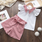Bear Leader Girls Clothing Sets 2025 Summer Kids Clothes Floral Chiffon Halter+Embroidered Shorts Straw Children Clothing