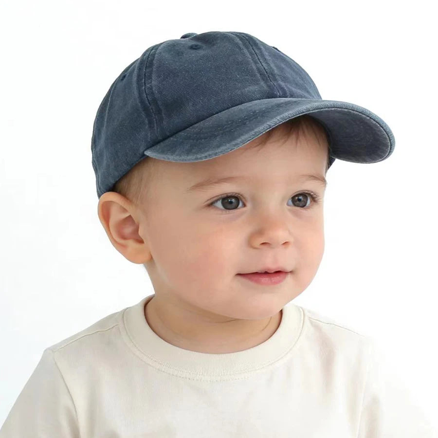 Washed Denim Baseball Cap Kids Boys Girls - Kidnor