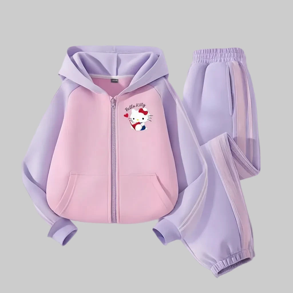 Hello Kitty Comfortable  hooded Sportswear Set Spring - Kidnor