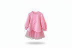Girls Princess Dress with Mesh - Long Sleeve French Style Spring Dress