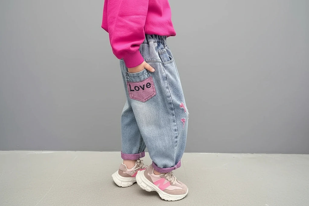 Ripped Jeans - Straight Denim Pants - Kidnor