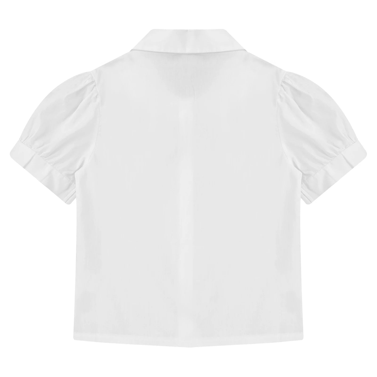 White Cotton Bowknot Blouse - Kidnor