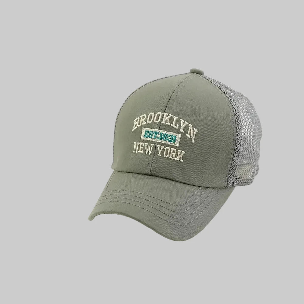 Embroidery Letter Mesh Baseball Cap Sunhat - Kidnor