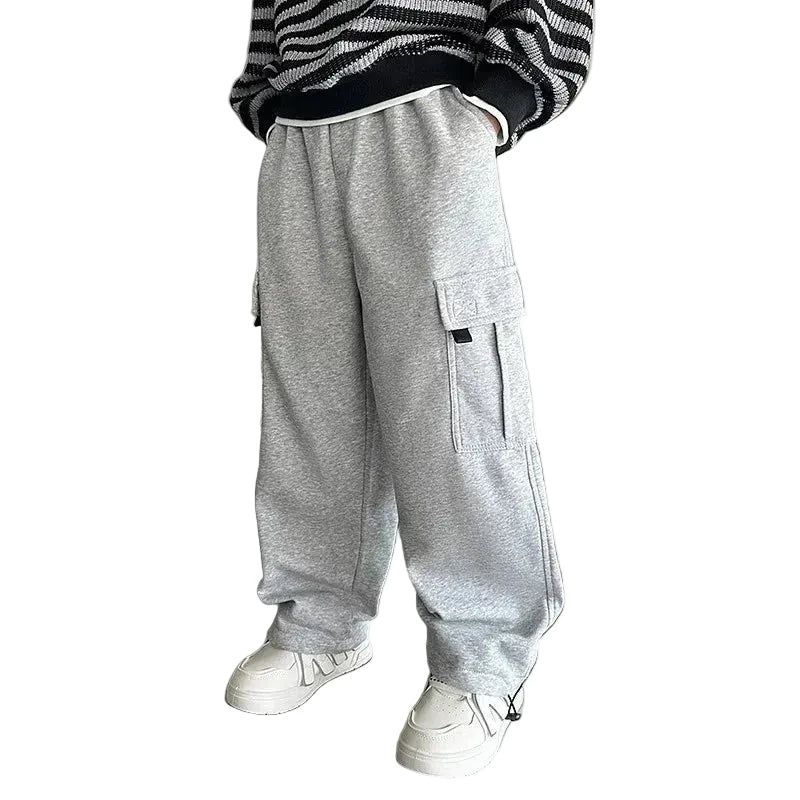 Boys' Casual Sweatpants - Solid Color Trousers Ages 5-14