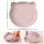 Mamaplan BPA Free Baby Silicone Dining Plate Suction Cartoon Bear Dishes Plate Toddler Feeding Sucker Bowl Training Tableware