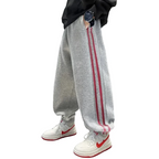 Boys Grey Cotton Sweatpants - Casual Outdoor Trousers (10-14 Years)