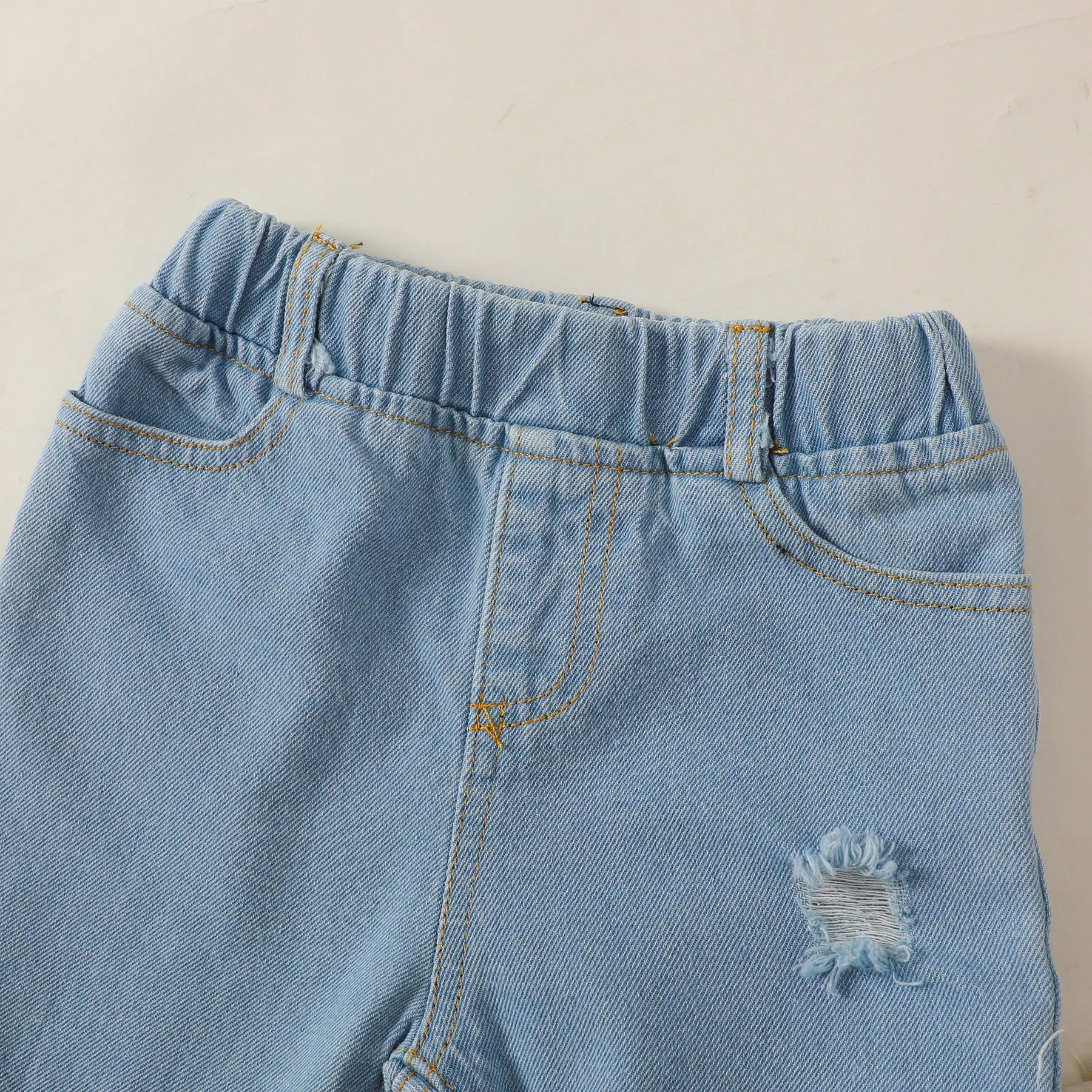 Flower Ruffle Top and Denim Pants Set - Kidnor
