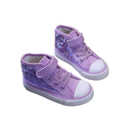 Girls Purple Holographic Princess Canvas Shoes - Adjustable Strap (3-12Y)