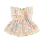 Lace Embroidery Flower Romper Dress - Kidnor
