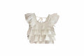 Girls Square Neck Blouse - Flutter Sleeve Summer Top