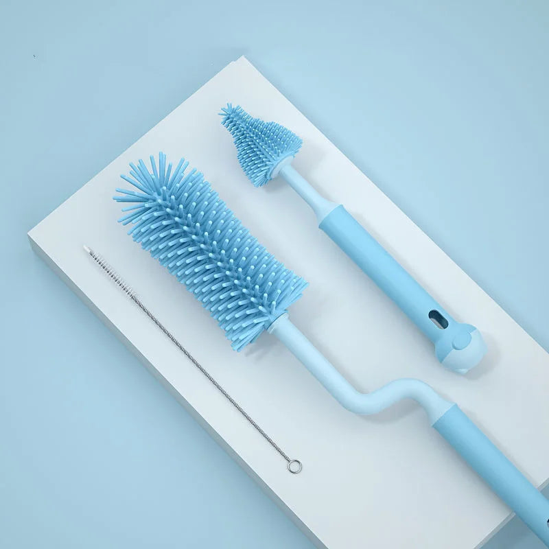 Pacifier Bottle Brush Set Safe Soft Silicone Pacifier Cup Nipple Cleaning Brushes Baby Feeding Accessories