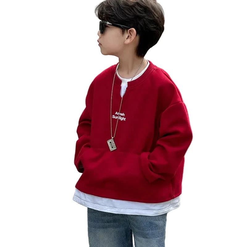 Boys' Pullover Sweatshirt - Casual Long Sleeve Top Ages 7-13