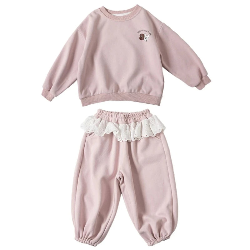 Kídnor Girls' Sporty Cartoon Knit Set, Ages 7-13 - Kidnor