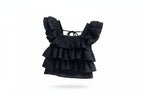 Girls Square Neck Blouse - Flutter Sleeve Summer Top