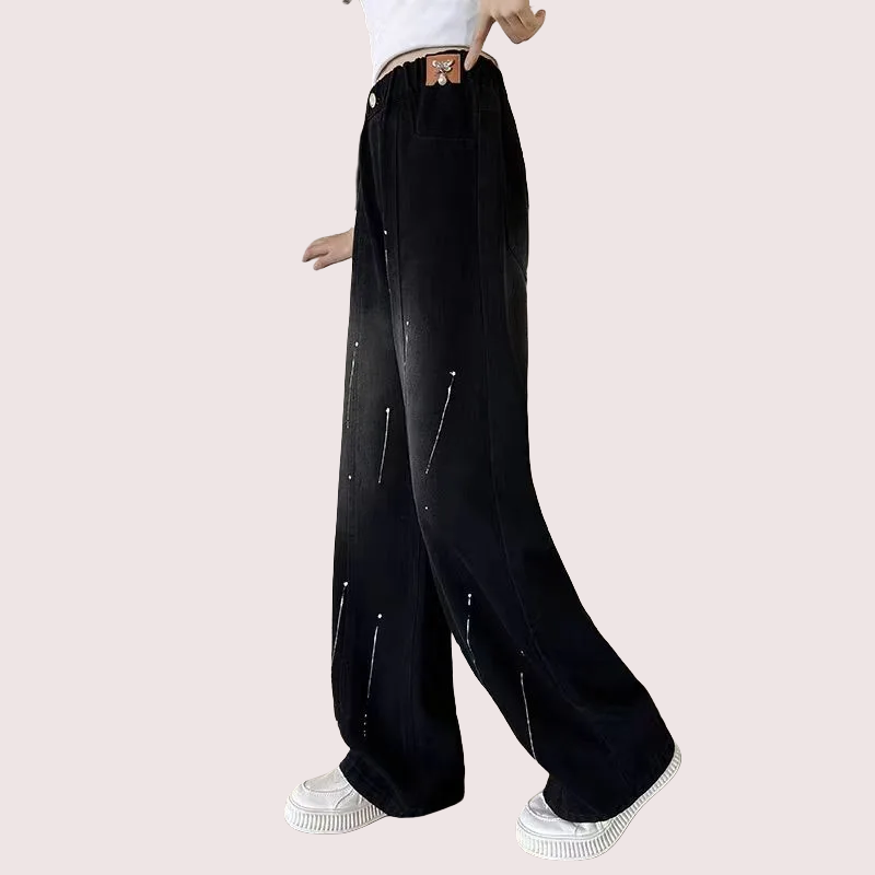 Wide-Leg Jeans Winter Fleece-Lined Thermal - Kidnor