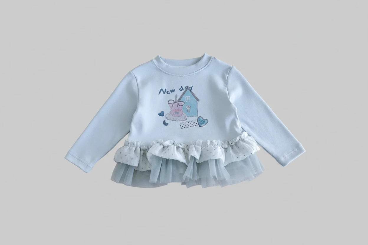Girls Cartoon Sweatshirt - Long Sleeve Top - Kidnor