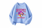 Girls' K-Pop Cartoon Sweatshirt - Long Sleeve Pullover Ages 0-10