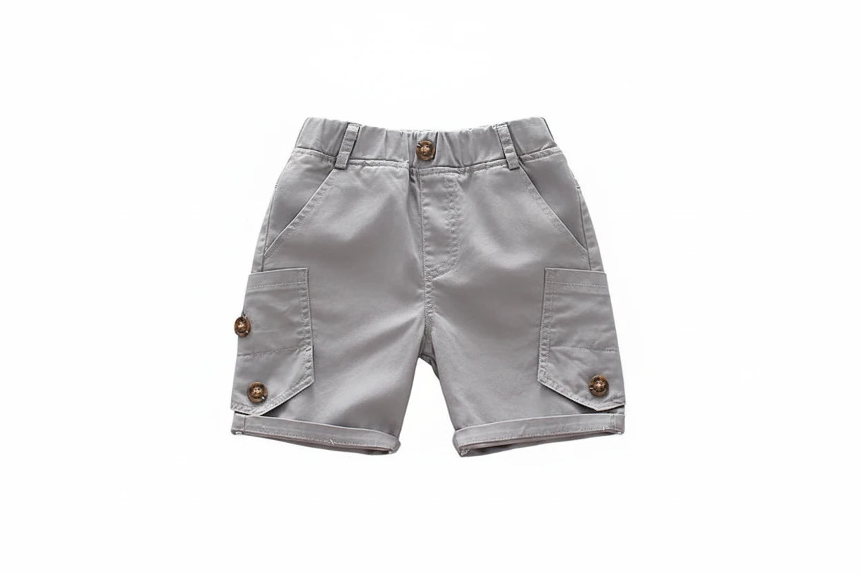 Boys Solid Color Casual Shorts - Kidnor