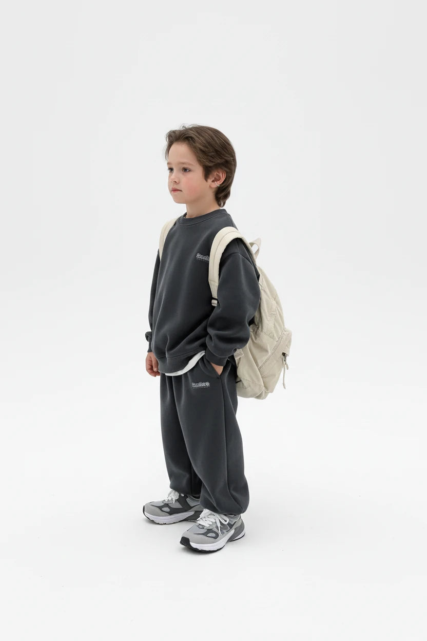 Cotton Hoodie and Pants Two Piece Set Mid-Sized Childrens - Kidnor