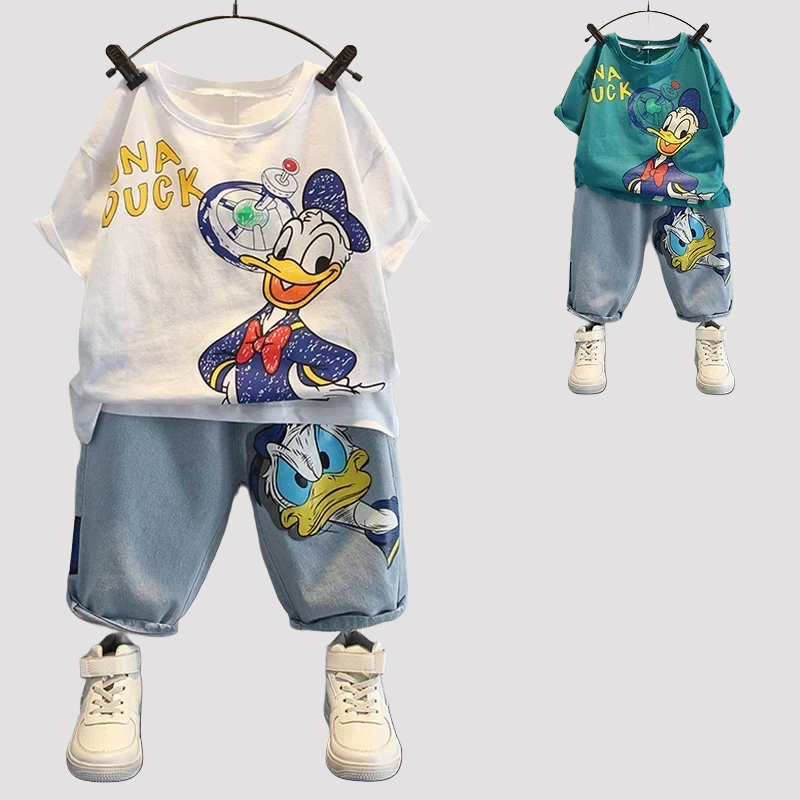 Donald Duck T-Shirt and Denim Shorts Set - Kidnor