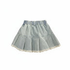 Girls Denim Bow A-Line Skirt - Kidnor