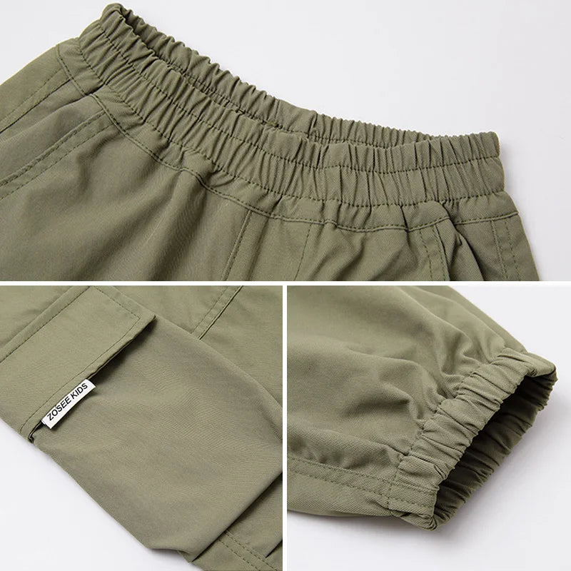 Boys' Cargo Pants - Windproof Waterproof Outdoor Trousers Ages 4-14