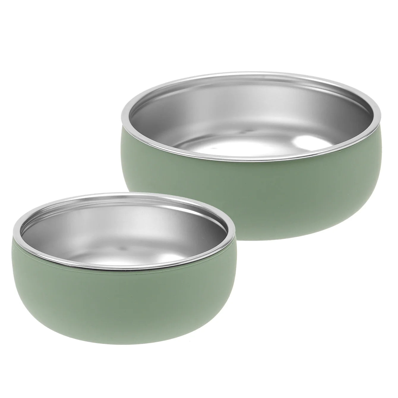 Color Kids 2PCS Stainless Steel Bowl Tableware Set For Baby Feeding Detachable Silicone Food Dish Plate BPA Free Kids Dinnerware