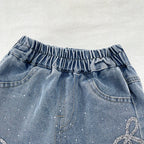 Girls' Korean Style Wide Leg Jeans - Soft Washed Denim Pants